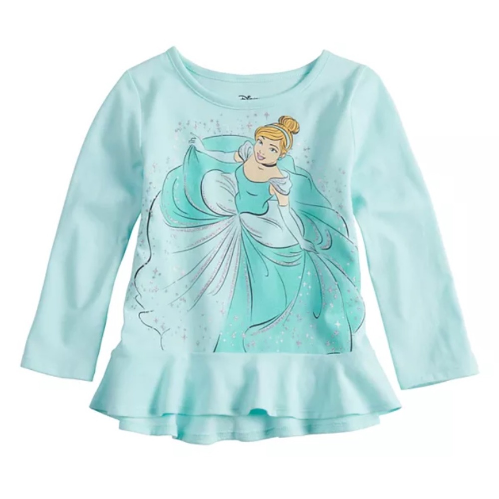 DISNEY Cinderella Girls Ruffle Long Sleeve Top Size 2T
